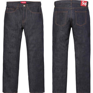 Supreme Dark Indigo Rigid Slim Jeans 34x 32 - 9/10 - FW19